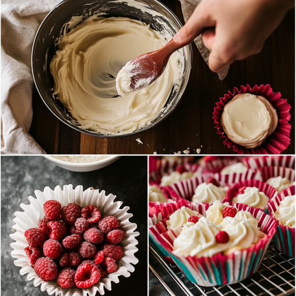 Whipping up the perfect raspberry frosting: a creamy blend of butter, powdered sugar, and fresh raspberry puree, creating a vibrant pink, silky-smooth topping.