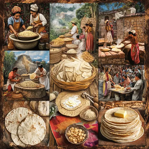 The rich history and cultural origin of tortillas, a staple in Mexican cuisine dating back to ancient Mesoamerican times.