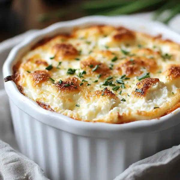 Delicious baked cottage cheese recipe featuring golden-brown texture, fresh herbs, and a creamy, cheesy interior.