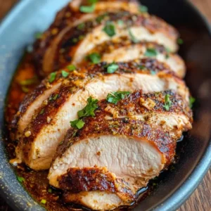 Creole butter turkey breast roasted to perfection, golden and juicy, with a flavorful buttery glaze and fresh herbs.