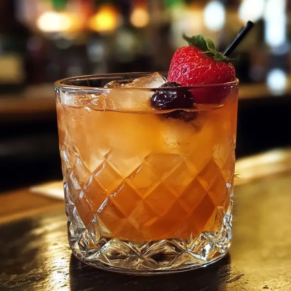 Various Moonshine cocktails made with ingredients like fruit, syrups, and moonshine, served in rustic glasses with garnishes on a wooden bar counter.