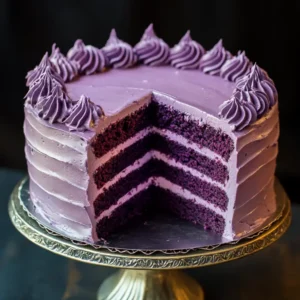 Easy purple velvet cake recipe: a visually stunning dessert with a rich, moist texture and cream cheese frosting.