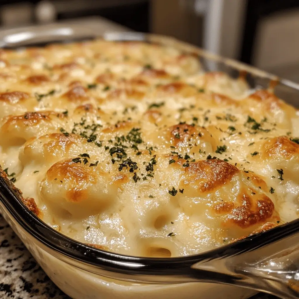 Serving of Tini's mac and cheese: creamy, golden pasta topped with melted cheddar and a sprinkle of paprika, garnished with fresh parsley, and served in a rustic bowl.