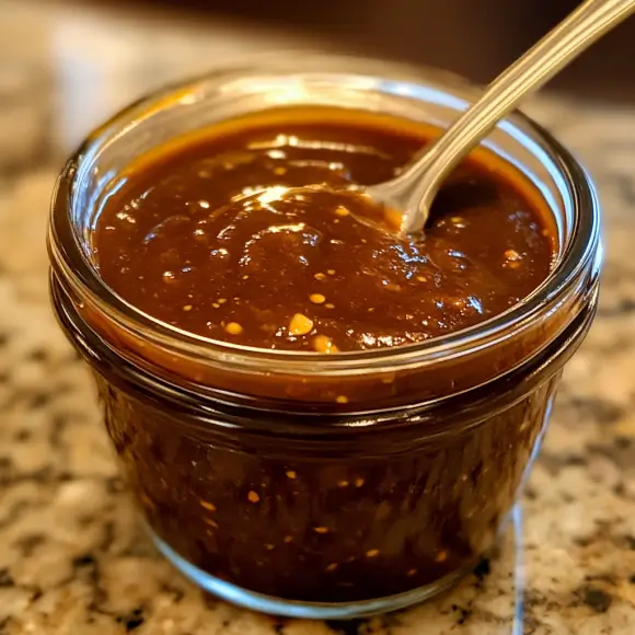 An image illustrating the process of crafting the perfect BBQ sauce, featuring a variety of ingredients such as tomatoes, vinegar, mustard, sugar, spices, and herbs, with a chef mixing and simmering the sauce in a pot, accompanied by a selection of cooked meats or vegetables for pairing.